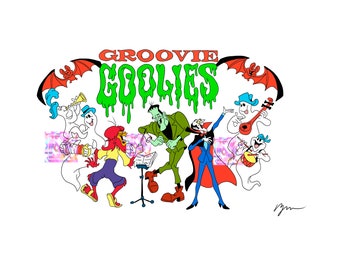 Groovie Goolies 1970 Cartoon Instant Download Printable Digital Drawing