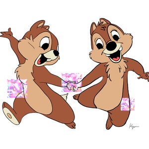Chip & Dale Cartoon Téléchargement instantané Dessin numérique imprimable