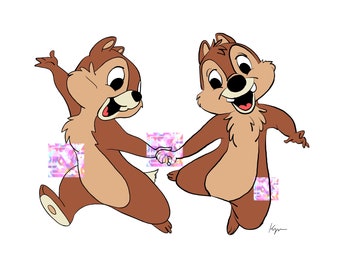 Chip & Dale Cartoon Instant Download Disegno digitale stampabile