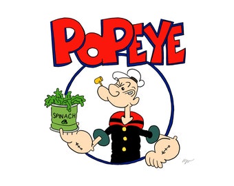 Popeye the Sailorman Download Istantaneo Disegno digitale stampabile