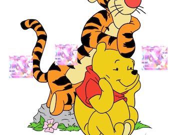 Tigger & Pooh Bear Cartoon Instant Download Disegno digitale stampabile