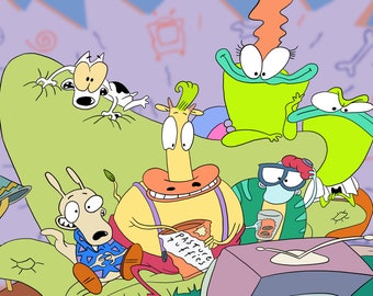 Rocko's Modern Life 90s Cartoon Mixed Media Download istantaneo Disegno digitale stampabile