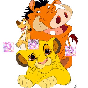 Pimon & Tumba Lion King Cartoon Téléchargement instantané Dessin numérique imprimable