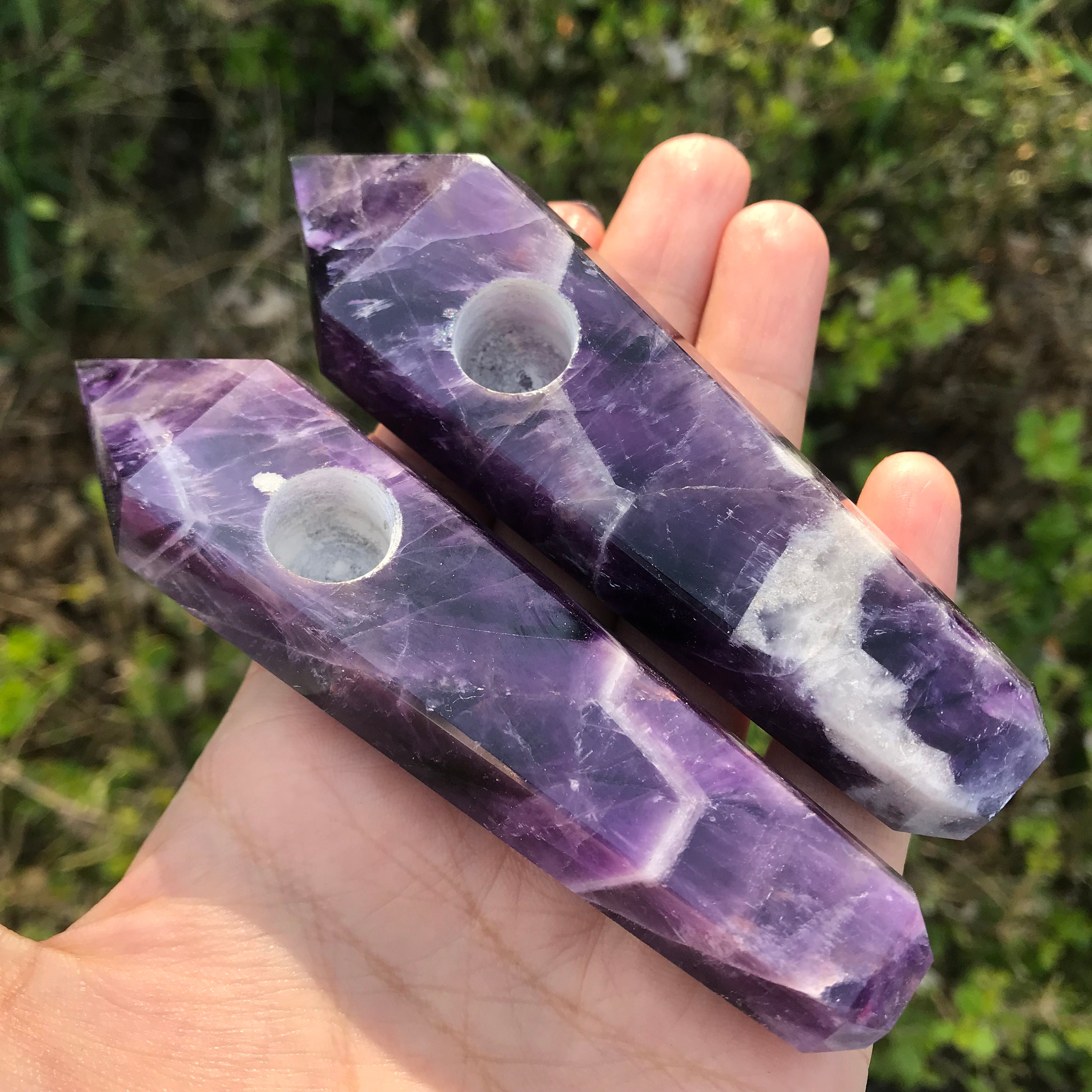 Amethyst Crystal Pipe/Quartz Pipe/Purple Gemstone Bowl Crystal Etsy