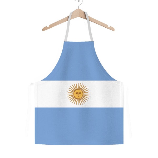 Argentina Flag Classic Sublimation Adult Adult Aprons⎮Allover Sublimation Dye⎮Made to Order⎮Vibrant Print