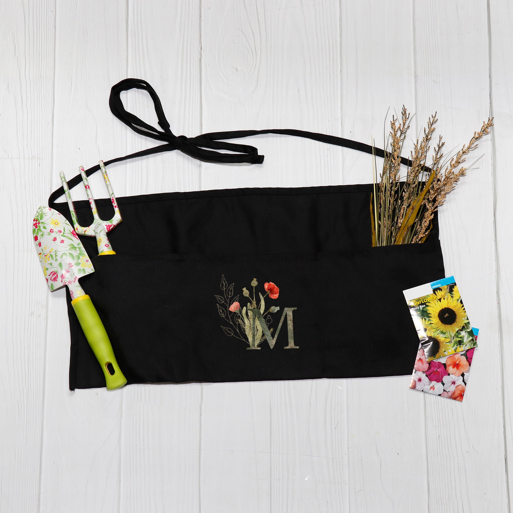 Monogrammed Garden Apron With Pockets Personalized with Name Etsy