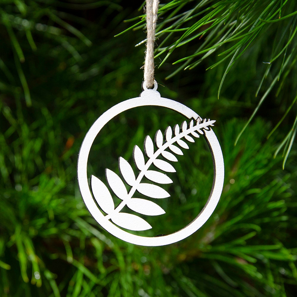 New Zealand Fern Wooden Laser Cut Christmas Tree Decoration | Etsy