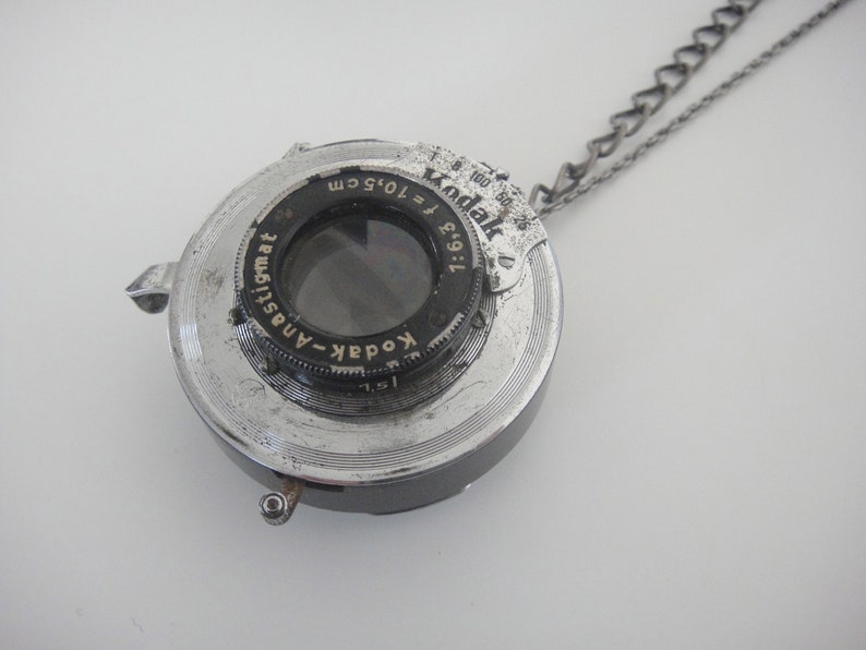 Vintage camera lens necklace Artistic steampunk jewelry image 3