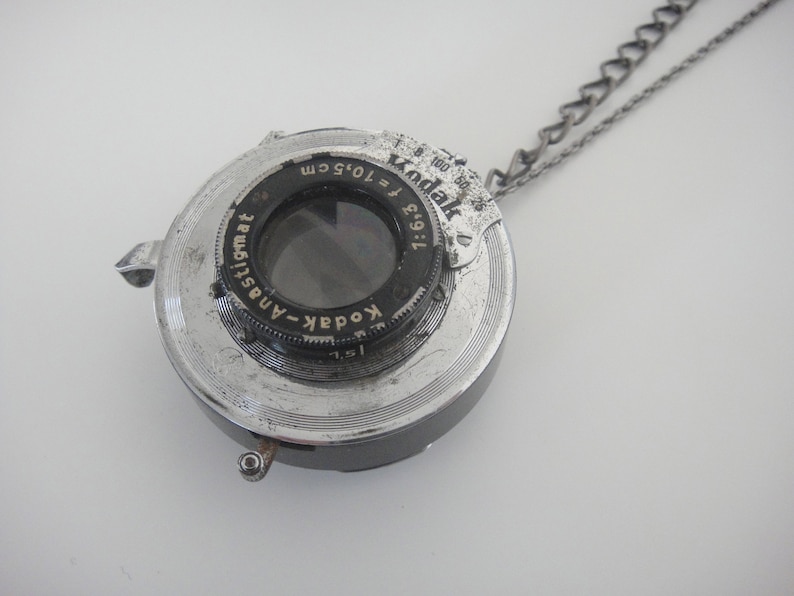 Vintage camera lens necklace Artistic steampunk jewelry image 3