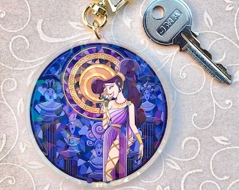 Stained Glass Windows -- MEGARA -- Holographic KEYCHAIN