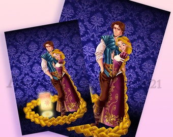 Designer Fairytale: Rapunzel & Flynn - Art Print