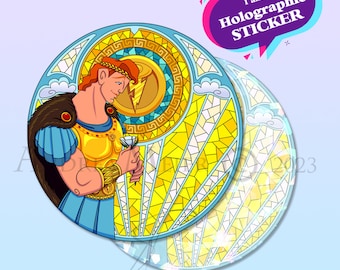 Stained Glass Windows - HERCULES - Vinyl Holographic (Broken Glass) STICKERS