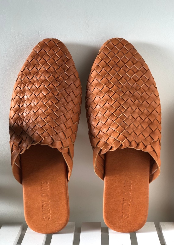 Made to order Woven Leather Mules | Etsy