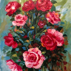 Lovely Roses Original Painting Flowers, Wall Art, Home Decor, READY TO HANG, Canvas Art, Original acrylic painting by GhazalFineArts image 1