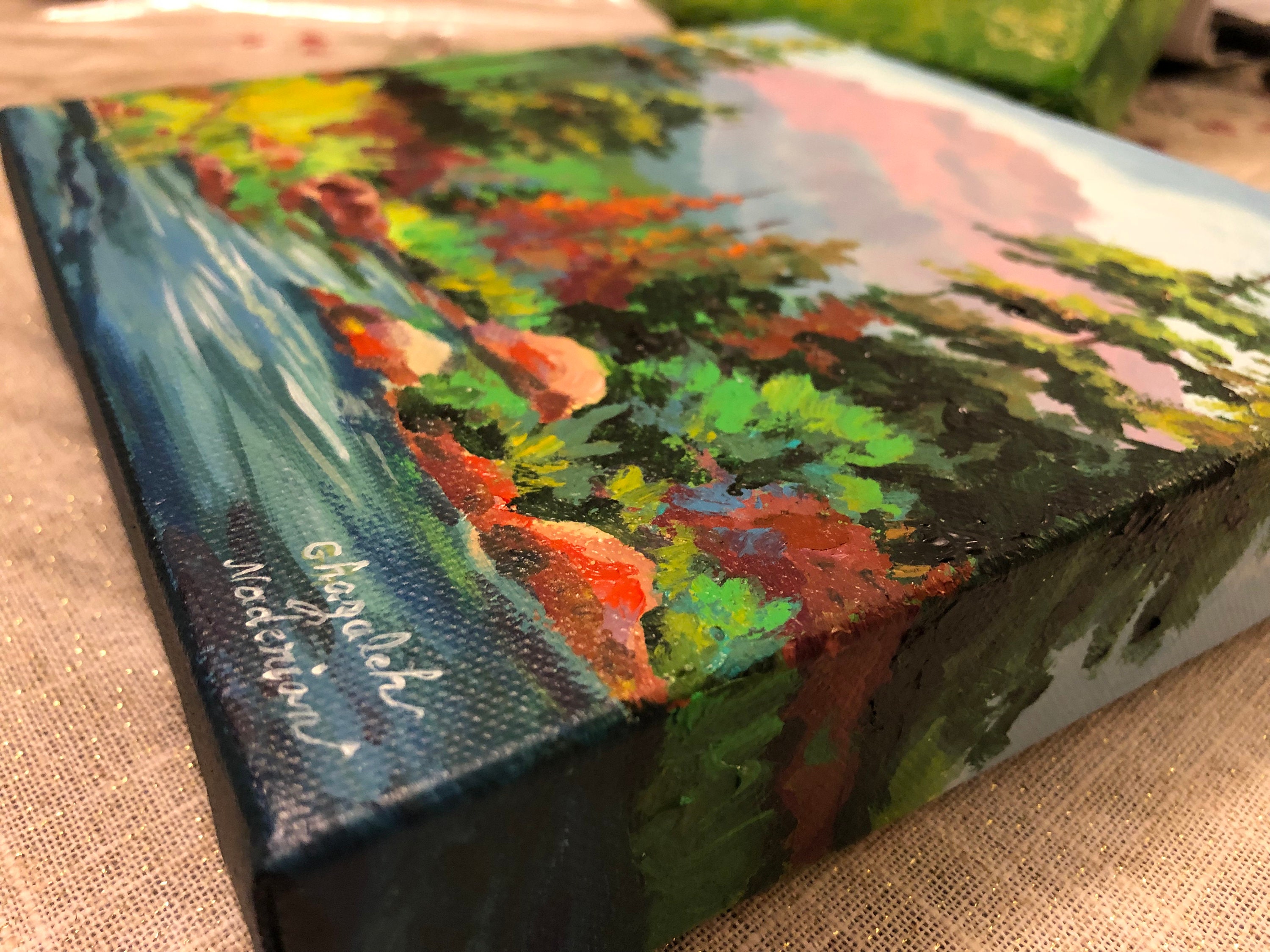 Lake in nature Painting Landscape Wall Art Home Decor | Etsy