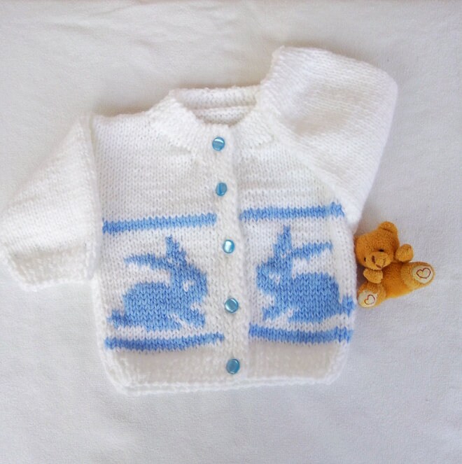 White Baby Cardigan Hares Baby Sweater Infant Clothes Knit - Etsy