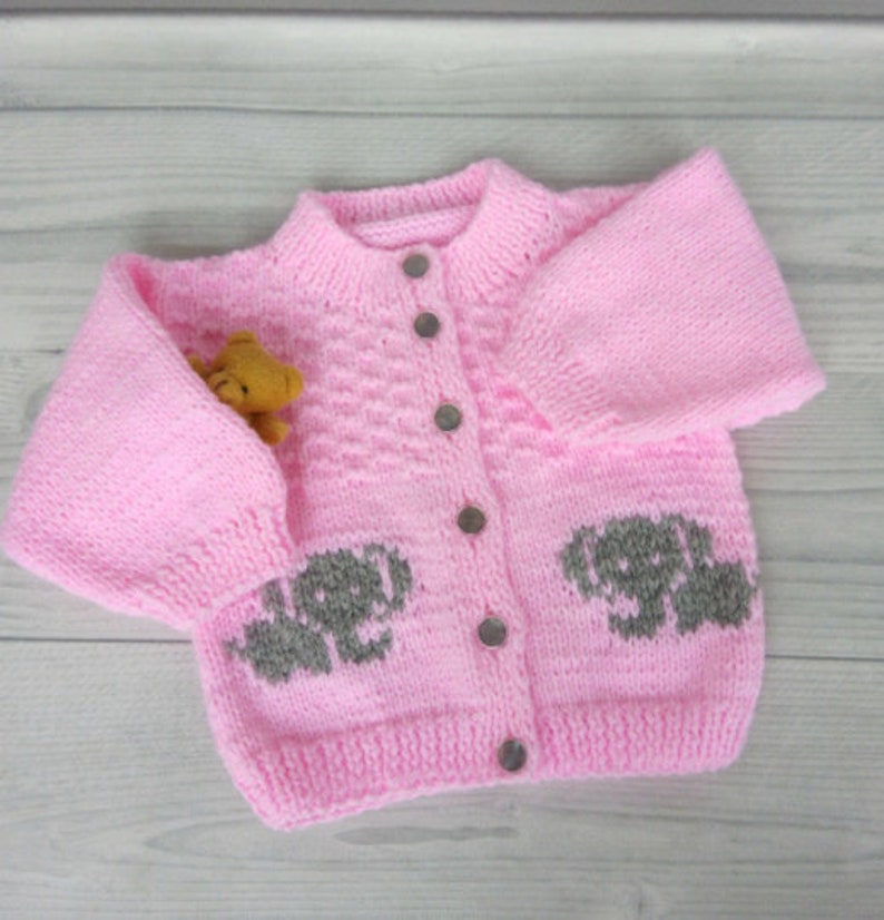 Handknitted Baby Sweater Elephant Infant Jacket Baby Clothes 703