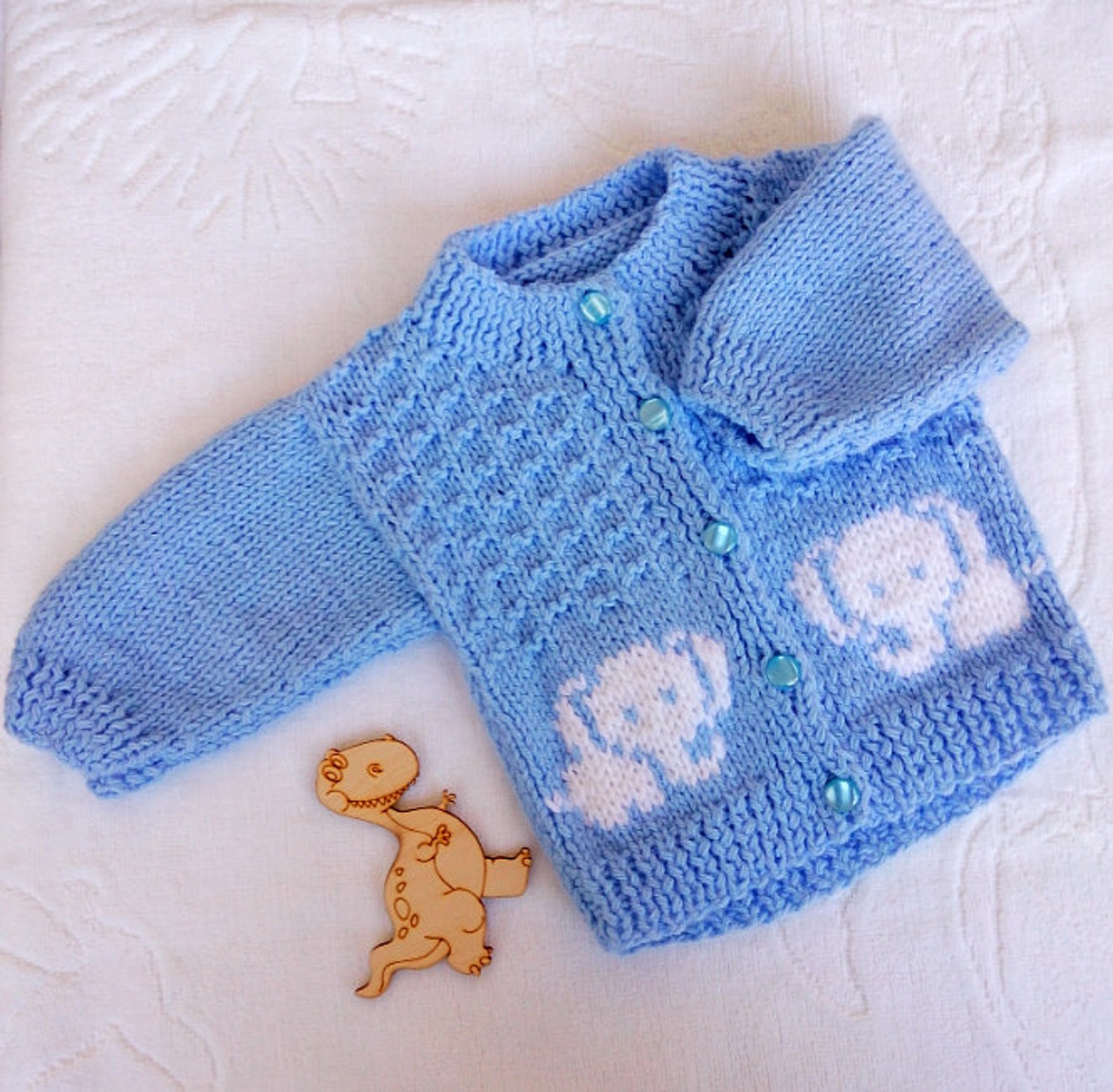 Handknitted Baby Sweater Elephant Infant Jacket Baby Clothes 703
