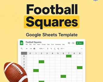 Football Squares Template 2025