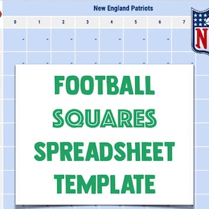 Football Squares Template 2025