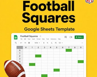 Super Bowl 2026 Squares Game - Automatic Football Squares Template for Google Sheets EASY