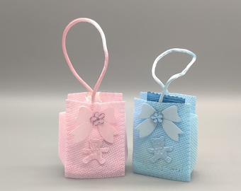 Party favor bag - Mini favor bag - Baby shower favor - Baby welcome favor bag - Set of 12 - Pink or Blue