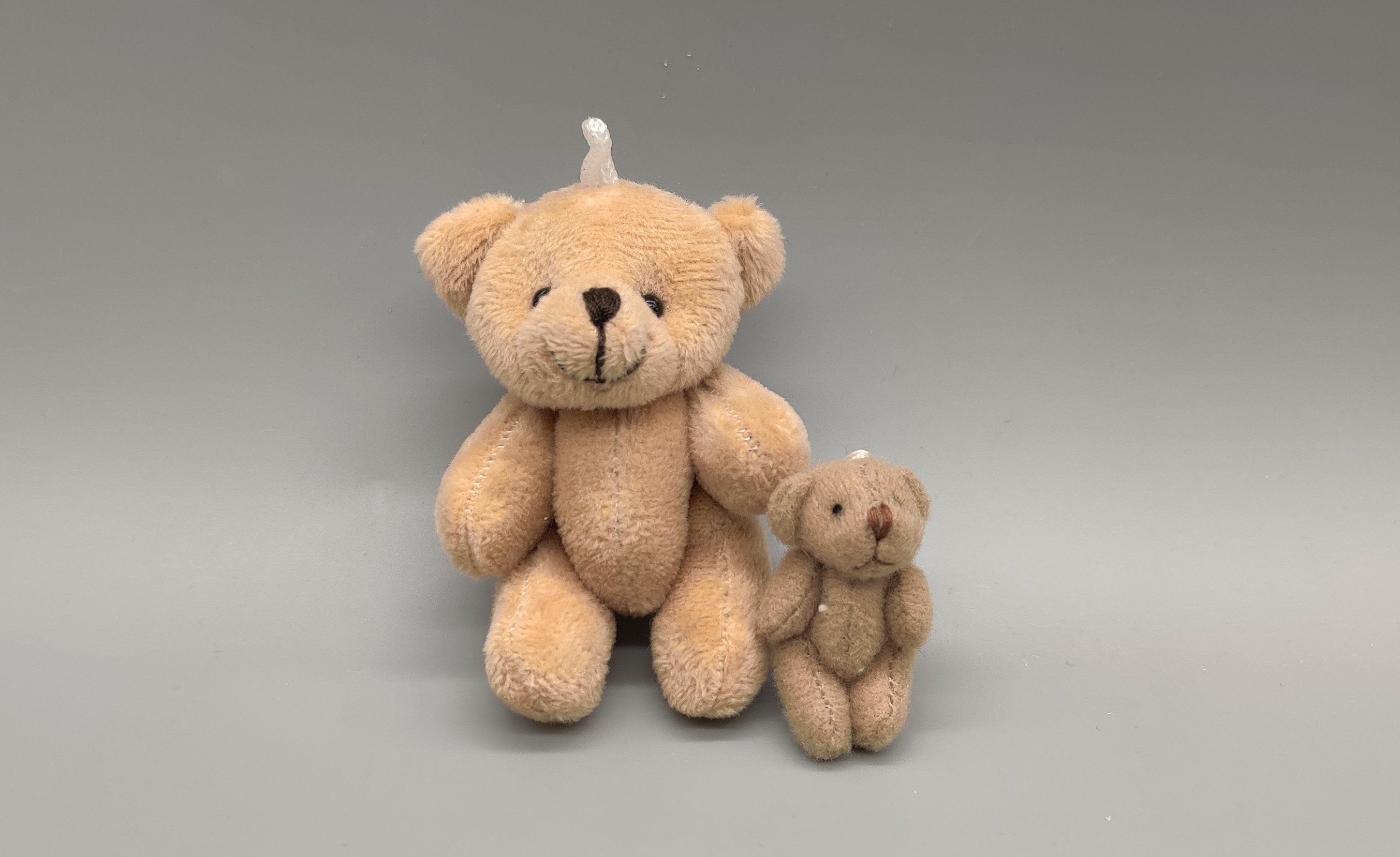 Set of 2 Mini Plush Teddy Bears Favors Toys Brown Little Bear