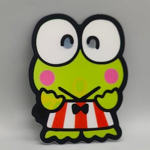 3D Sticker Lenticular - Your favorite Japanese Frog character - High Quality Waterproof - For craft, car or any surface.