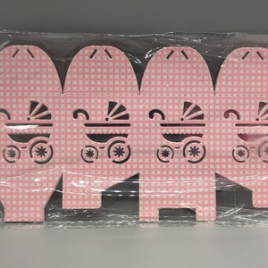 Baby Pink Favor Box, Baby Stroller Favor Box, Baby Shower, Baby Welcome, Baby Party, Baby Birthday, Party Favors - Set of 12 Favor Boxes