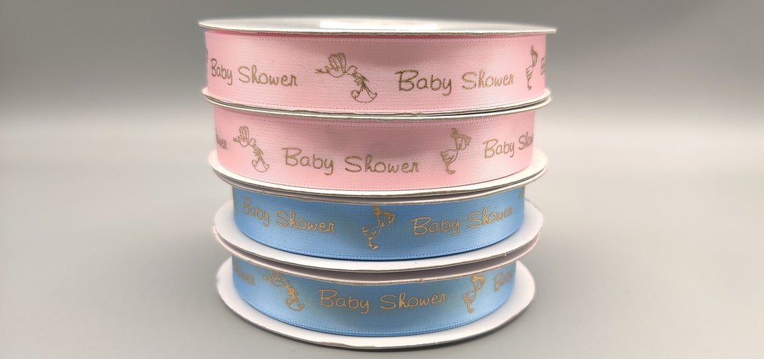 Baby Shower Ribbon - Baby Blue or Baby Pink Ribbon - Stork Ribbon - 25 ...