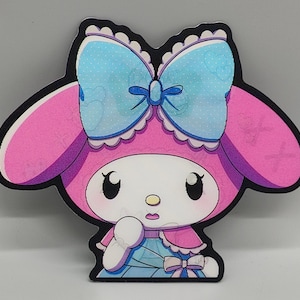 Pink Bunny Japanese character -  Moving Magic 3D Lenticular Sticker Adorable sticker - High Quality Waterproof to stick on laptops, tablets