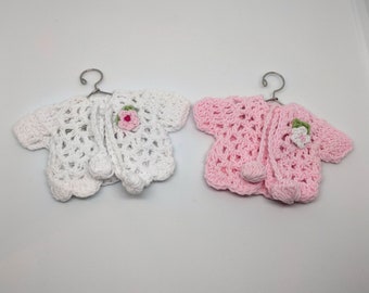 Baby shower favors, Baby welcome favors, Crochet mini jacket, cute party favors, baby shower, crochet favors, baby shower favours, Set of 6