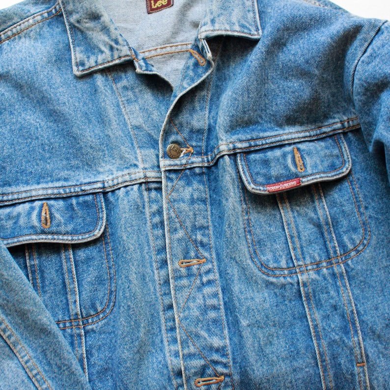 blue denim limited edition rough riders Lee size XL Lee 70s mens vintage Lee denim jacket Lee jean jacket rough riders denim