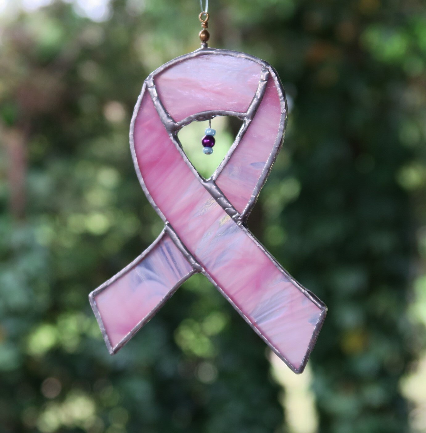 Pink Ribbon Suncatcher in Stained Glass Handmade in Australia Etsy