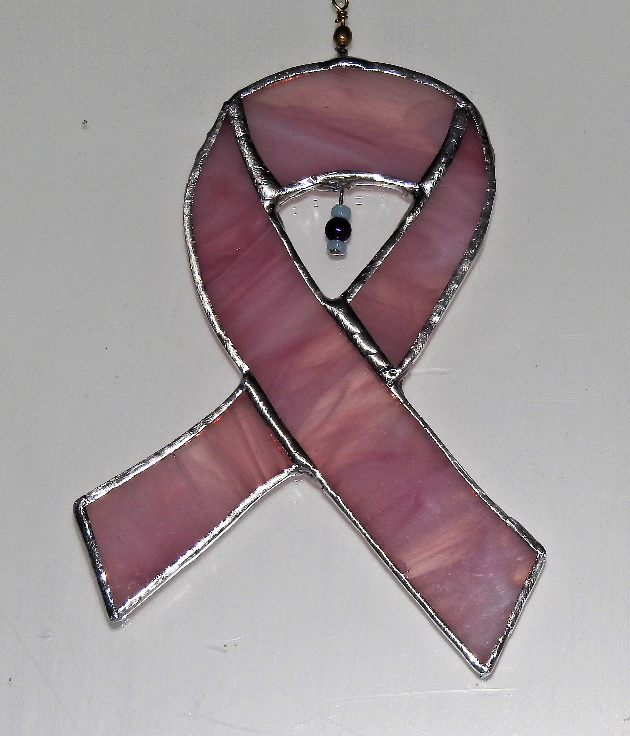 Pink Ribbon Suncatcher in Stained Glass Handmade in Australia Etsy
