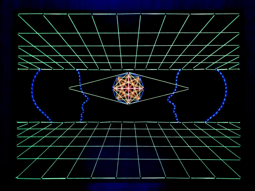 UV String Art「nn」40x30cm,illusion 3d,sacredgeometry,handmade ...