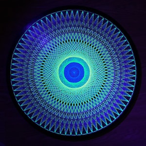 UV Psychedelic Mandala String art,Handmade Wall Art,3D,Black light,decor,Wall hanging,Yoga,thread&nails,meditation
