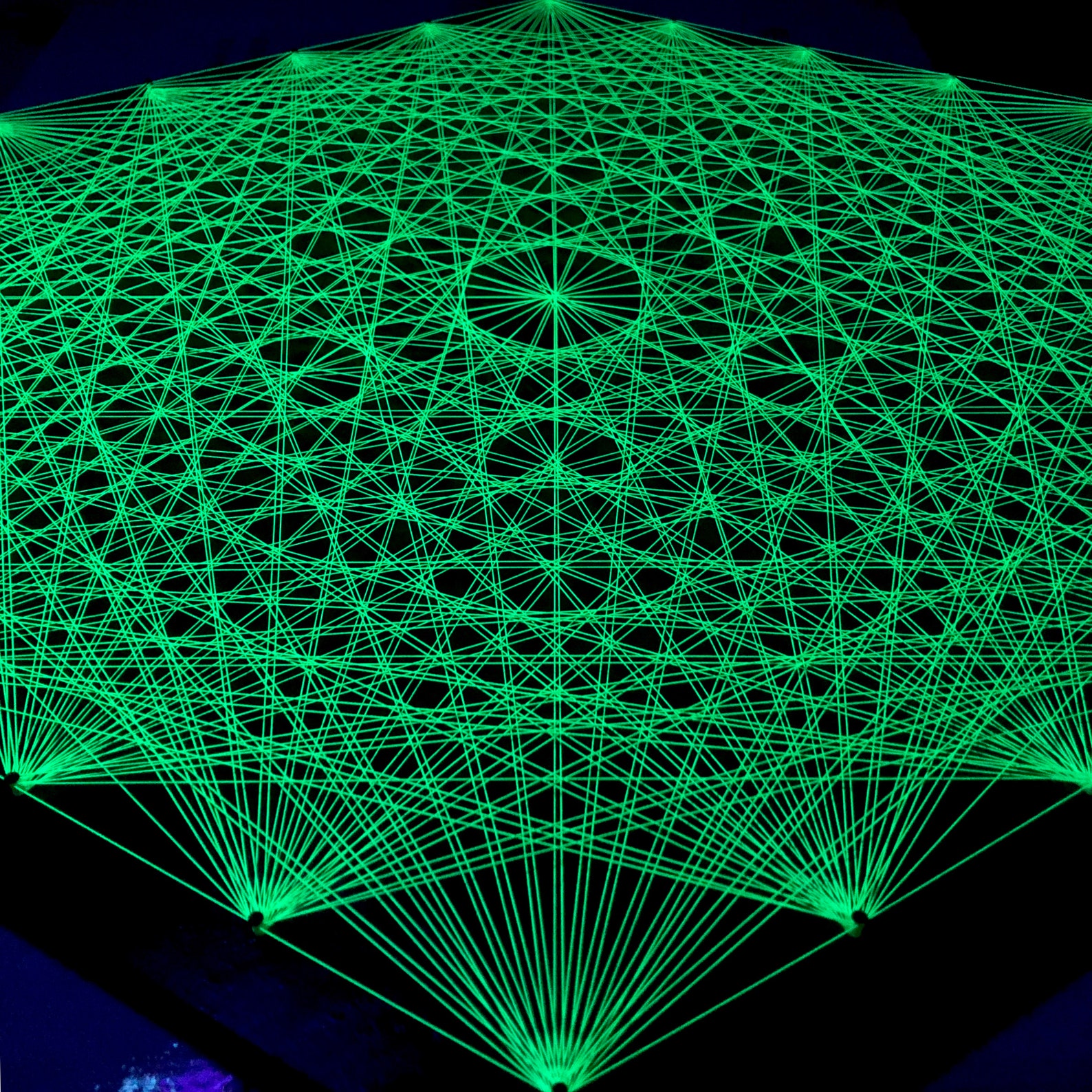 UV Hexagon Mandala Psychedelic String Art,60x52cm/23.6x20.4inches ...