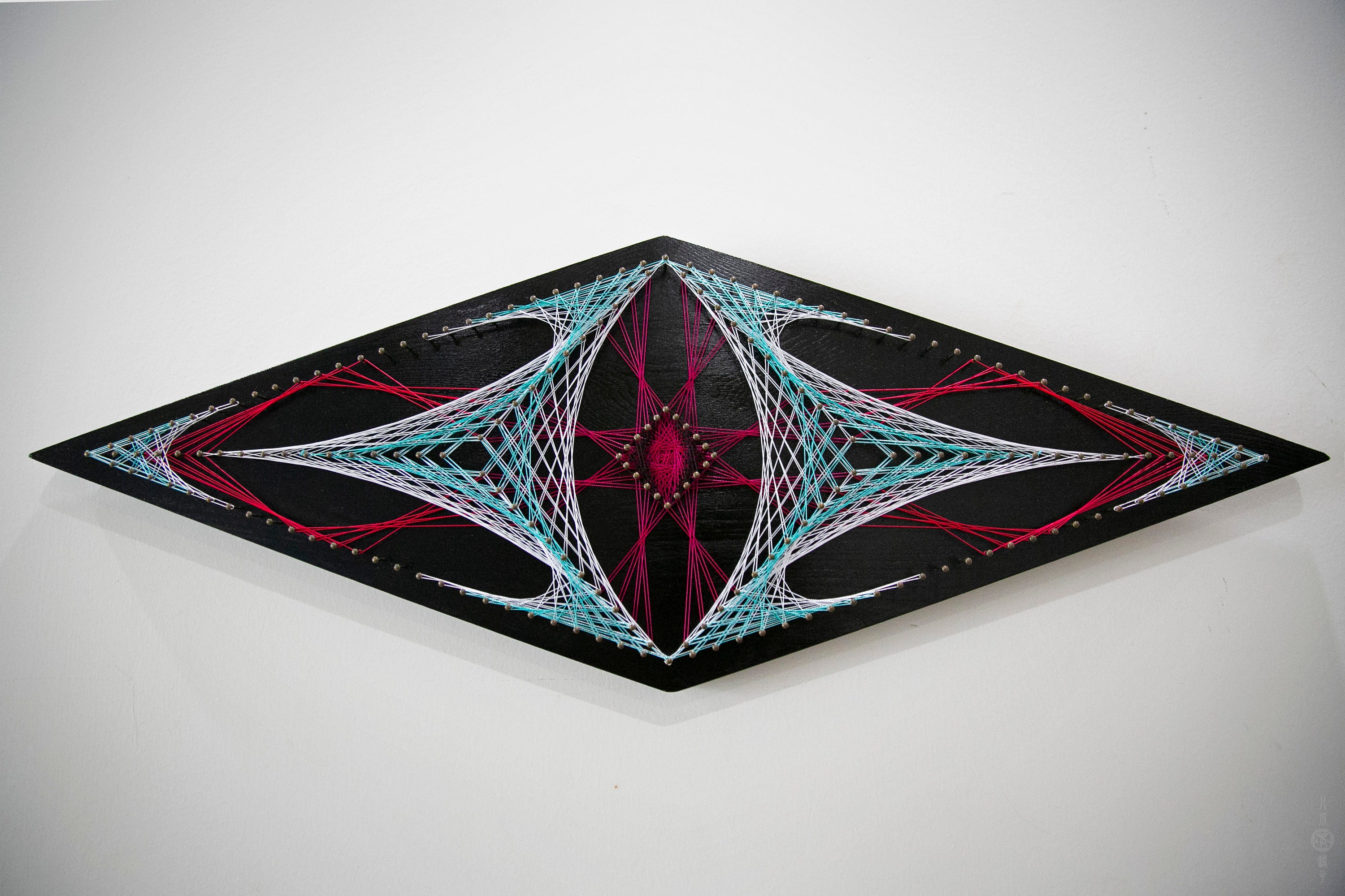 ALIEN . Fluorescent Psychedelic Uv-active String Art, Handmade Decor ...