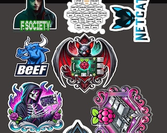 RED TEAM stickers, Hackers,