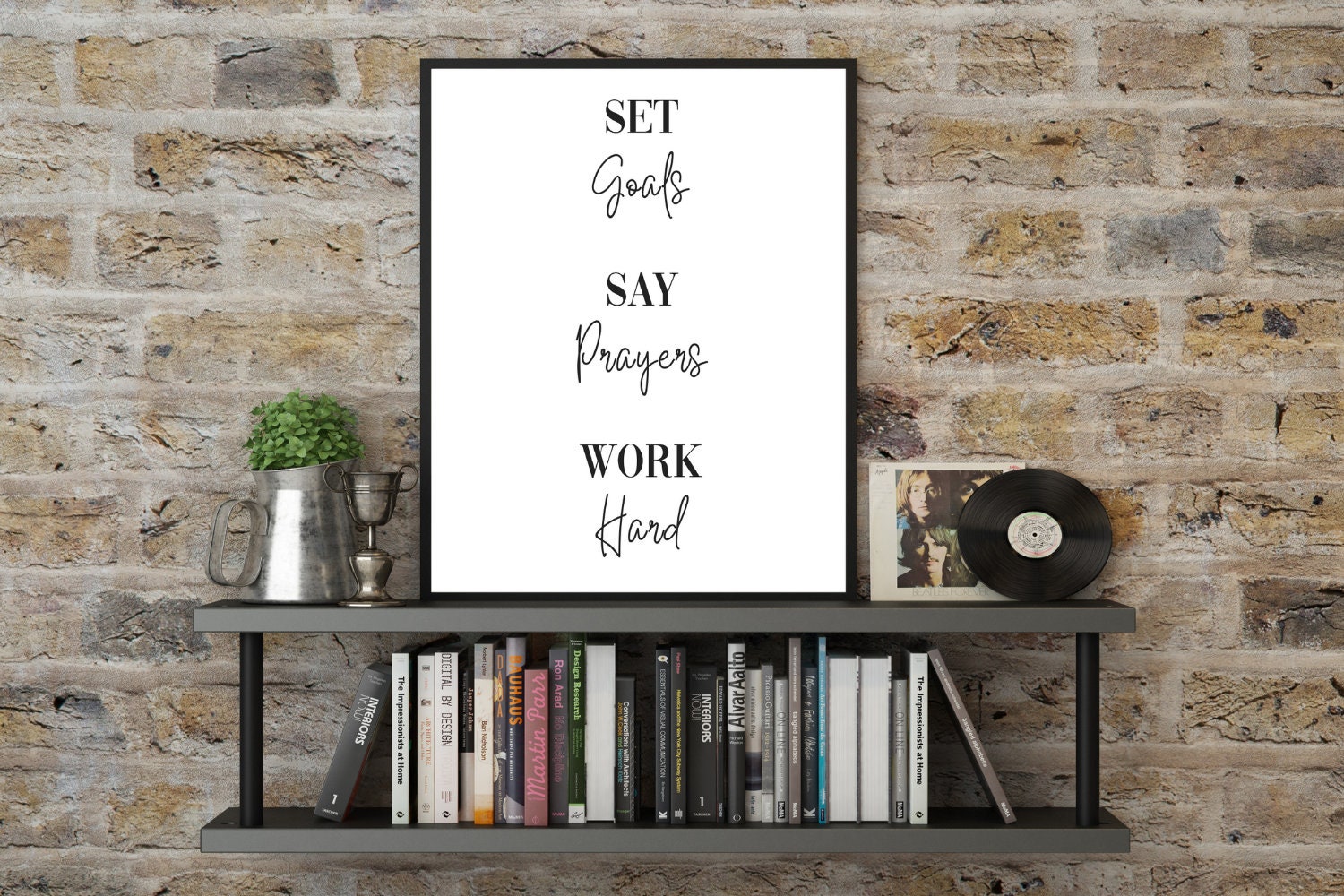 Set Goals Printable Wall Art Instant Download Positive Etsy