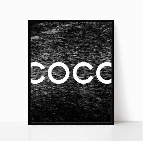 Coco Chanel Zeichen Kunst Wand Digital Bedruckbare Coco Etsy