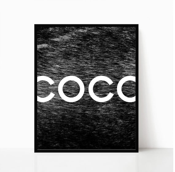 Coco Chanel Zeichen Kunst Wand Digital Bedruckbare Coco Etsy