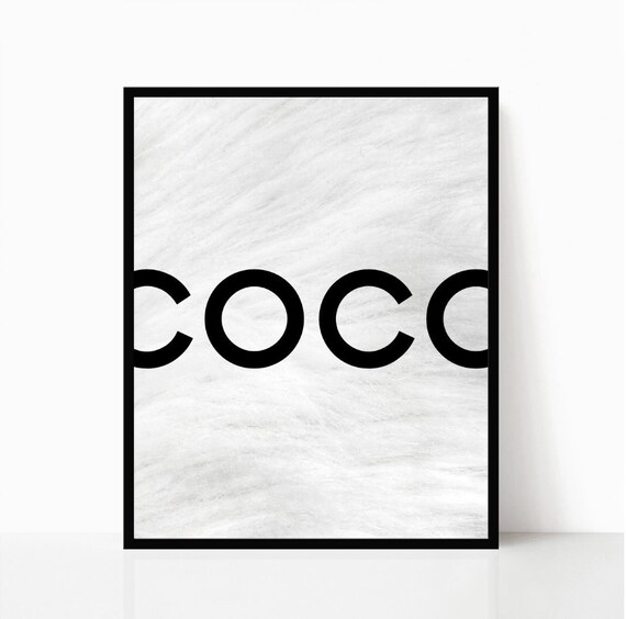 Coco Chanel Zeichen Kunst Wand Digital Bedruckbare Coco Etsy