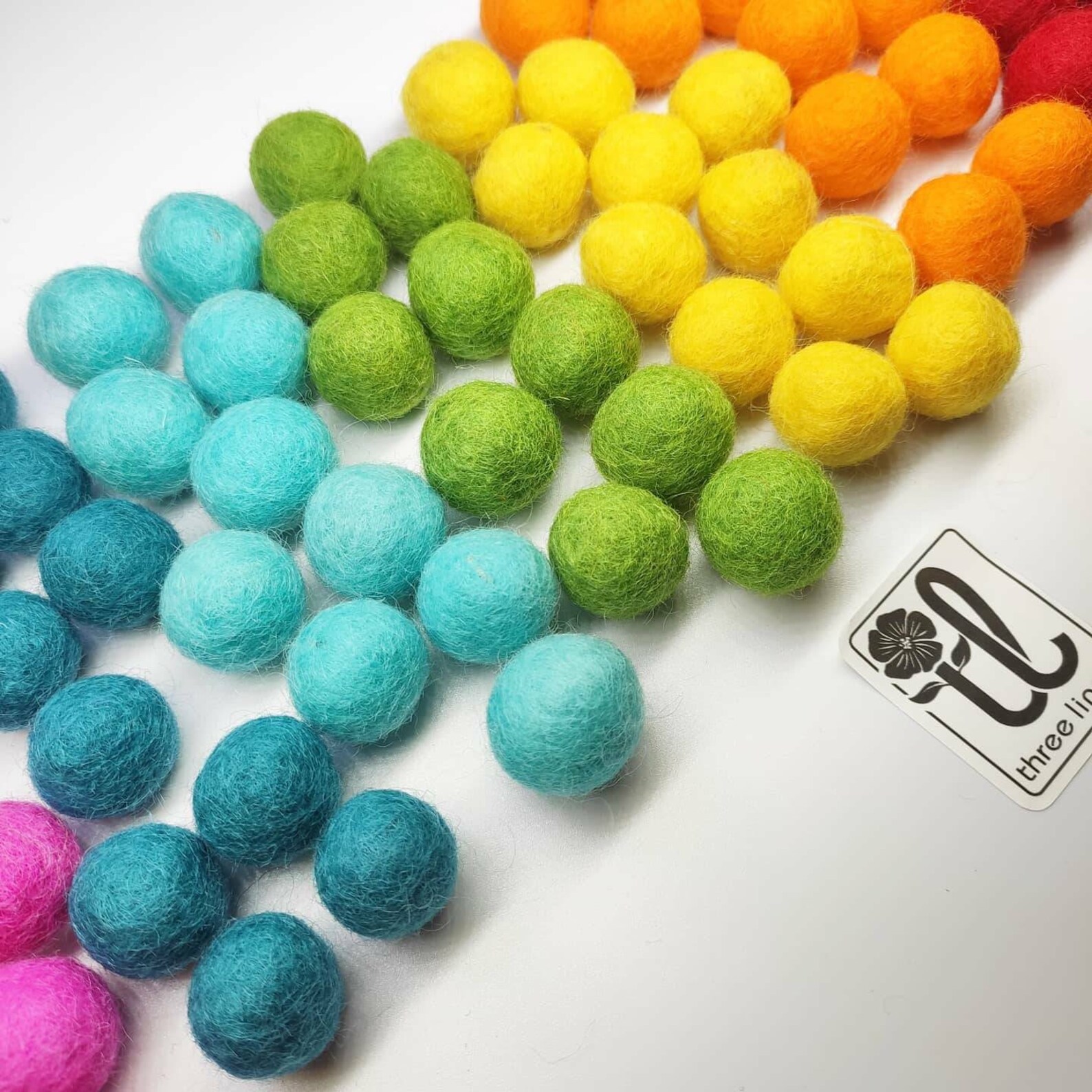 Woolen balls felt balls 20 mm 2 cm mixed colors Rainbow Etsy