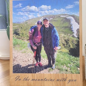 Custom Photo on Wood Printed Photo on Wood Personalize Portrait from Photo as Long Distance Gift Engraved Photo Rustic Wooden Photo Transfer