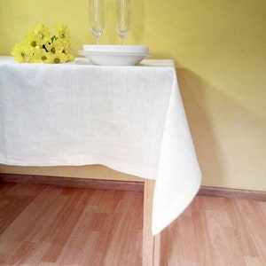 Linen tablecloth in various colors, square, rectangular tablecloths, white tablecloth,Linen table top Linen table cover Christmas Tablecloth