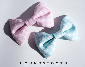 Pajarita de pata de gallo - Lazo de pata de gallo rosa - Lazo de pata de gallo aguamarina - Complemento de pajarita - Pajarita para mascotas - Lazo para gatos - Pajarita para perros - Pajarita de diseño para mascotas