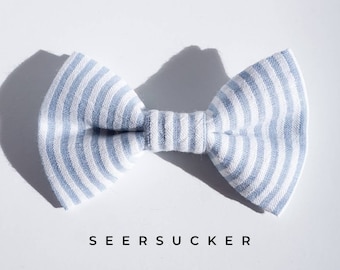 Pajarita de seersucker azul - Pajarita de seersucker para mascotas - Complemento de pajarita - Pajarita para mascotas - Pajarita para gatos - Pajarita - Pajarita para perros - Pajaritas para perros