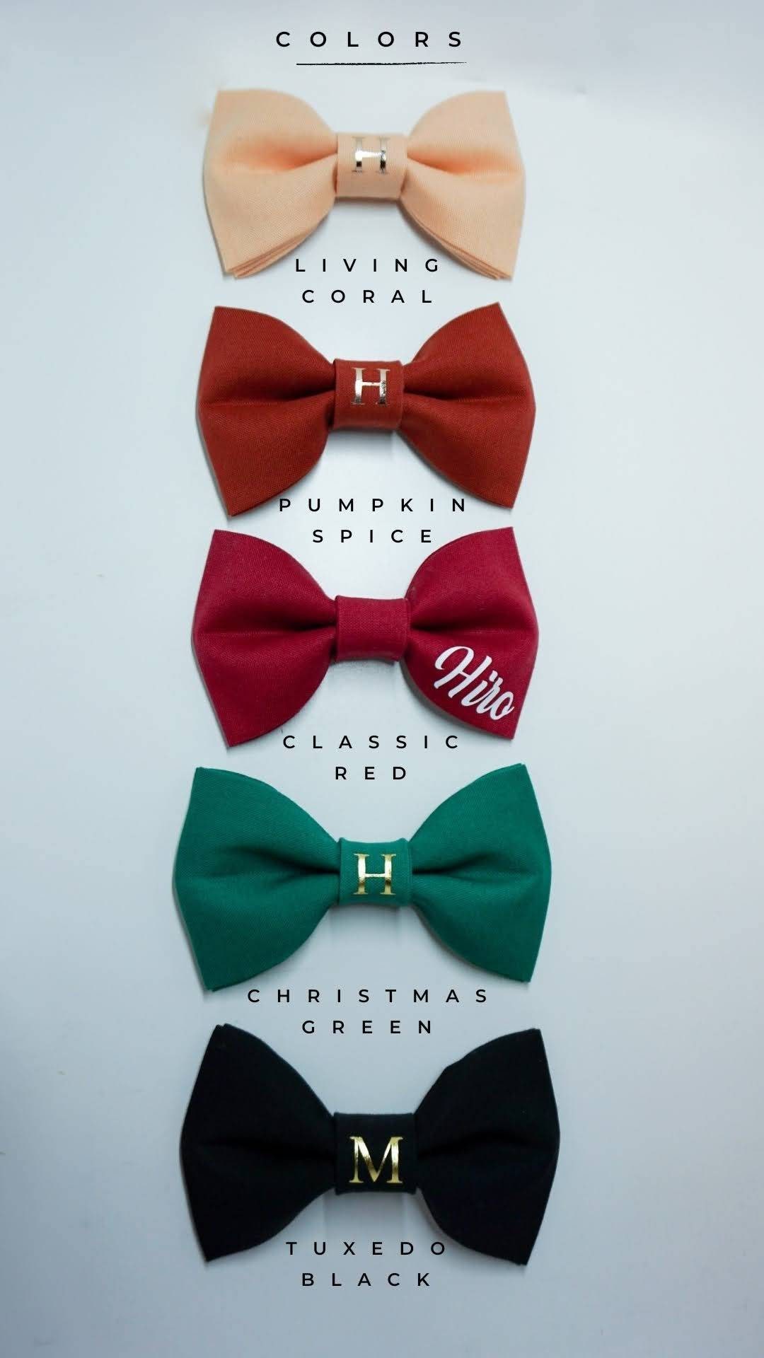 Monogram Pet Bow Ties for Dogs & Cats Personalized Pet Bow 